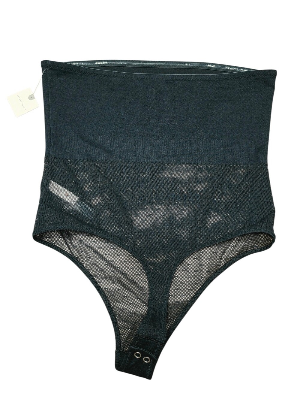 NWT Anthropologie LyreBird Black High Waist Dot Mesh Thong Shapewear Small